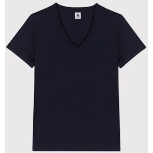 Petit Bateau Tee-shirt LE DROIT col V en coton Femme Bleu Smoking L