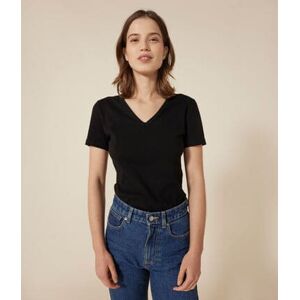 Petit Bateau Tee-shirt l'Iconique manches courtes en côte unie femme Noir Black 2XL