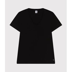 Petit Bateau Tee-shirt LE DROIT col V en coton Femme Noir Black XL