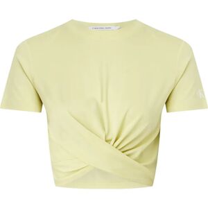 T shirt Calvin Klein Twisted cropped Femme Jaune Jaune S Coton - Publicité