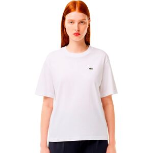 T shirt Lacoste Crocodile Femme Blanc Blanc 40 Coton - Publicité