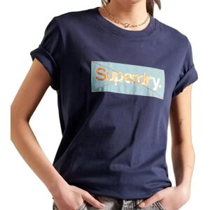 T shirt Superdry Cl platina Femme Bleu Bleu S Coton - Publicité