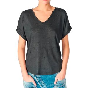 T shirt Le Temps Des Cerises Style bijoux Femme Gris Gris XS Coton - Publicité