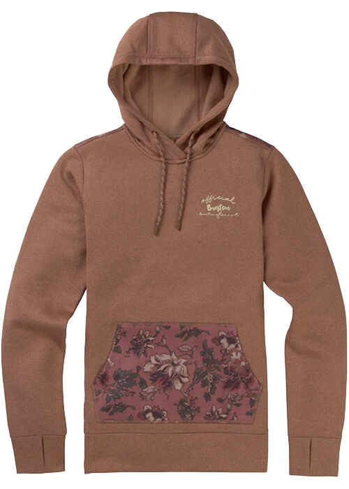 BURTON WMS OAK PULLOVER HOODIE TECH FLEECE BROWNIE XS