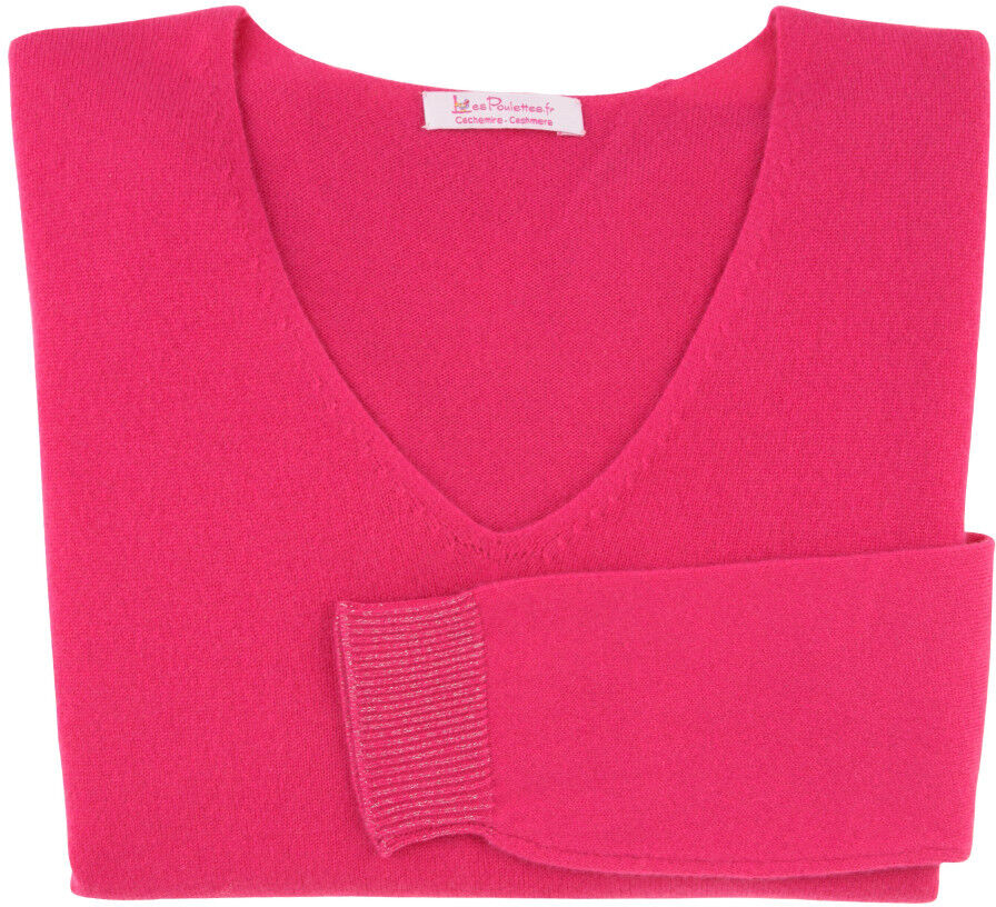 LES POULETTES BIJOUX Pull Femme 100% Cachemire Oversize Fuchsia