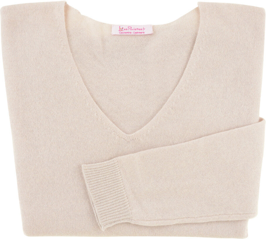 LES POULETTES BIJOUX Pull Femme 100% Cachemire Oversize Beige