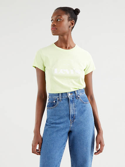 Levi's The Perfect Tee - Femme - Vert / Circle Logo Shadow Lime