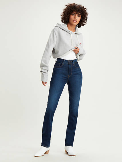 Levi's 724 High Rise Straight Jeans - Femme - Indigo fonc / Bogota Calm