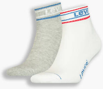 Levi's Mid Cut Socks 2 Pack - Unisex - Multicolore / White/Blue/Red