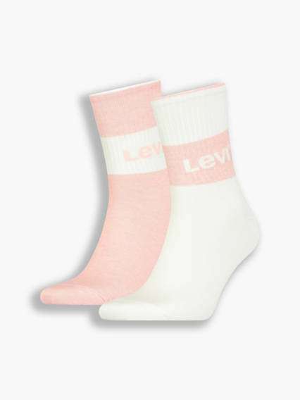 Levi's Unisex Regular Cut Socks 2 Pack - Unisex - Rose / Pink/White