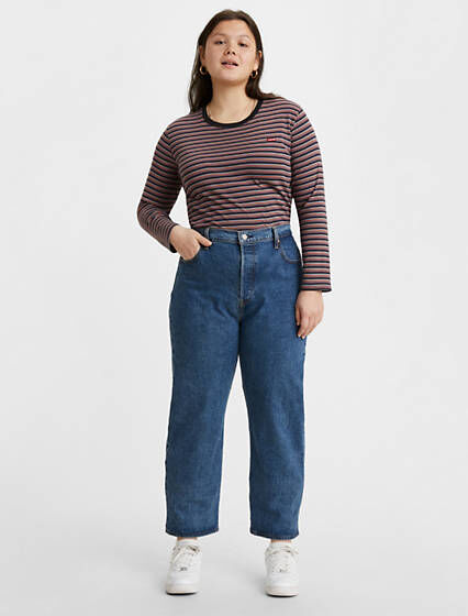 Levi's Ribcage Straight Ankle Jeans (Plus) - Femme - Indigo moyen / Georgie