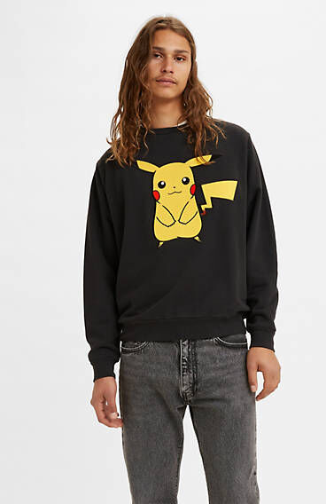 Levi's X Pokmon Unisex Pikachu Sweatshirt - Unisex - Noir / Happy Pikachu