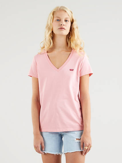 Levi's The Perfect Tee V Neck - Femme - Neutral / Peony