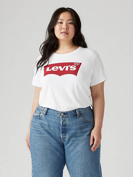 Levi's The Perfect Graphic Tee (Plus Size) - Femme - Blanc / White