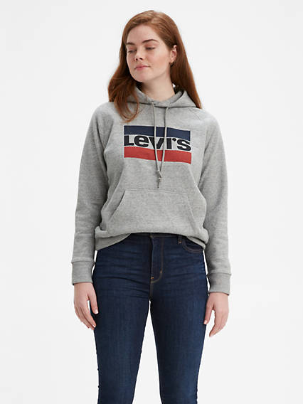 Levi's Sport Graphic Hoodie - Femme - Gris / Smokestack Heather