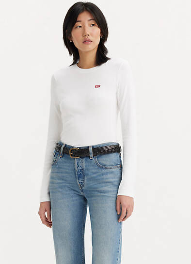 Levi's Long Sleeve Baby Tee - Femme - Blanc / White