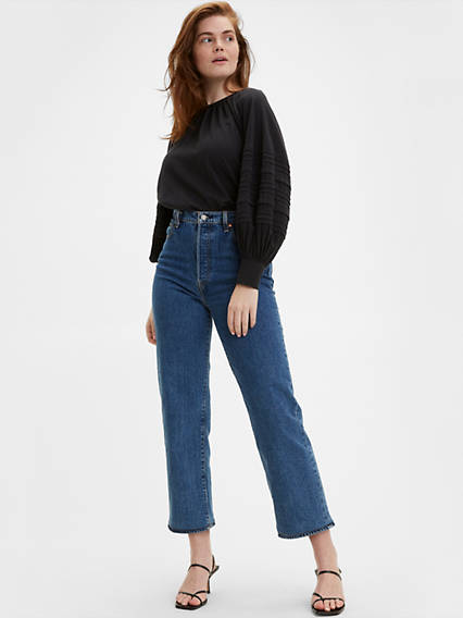 Levi's Ribcage Straight Ankle Jeans - Femme - Indigo moyen / Georgie