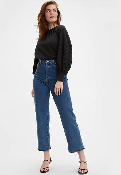 Levi's Ribcage Straight Ankle Jeans - Femme - Indigo moyen / Georgie