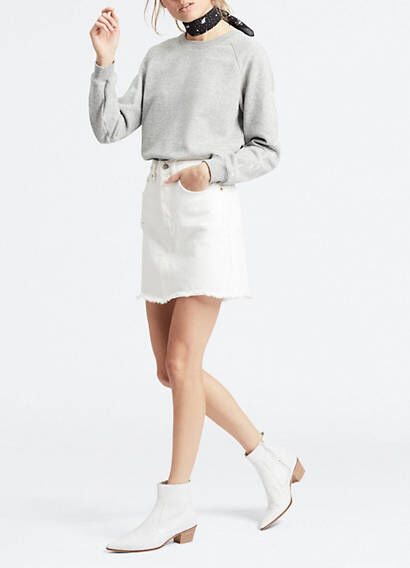 Levi's Deconstructed Iconic Boyfriend Skirt - Femme - Neutral / Pearly White