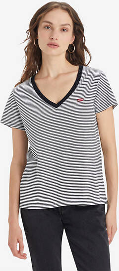 Levi's The Perfect Tee V Neck - Femme - Multicolore / Annalise Stripe Cloud Dancer