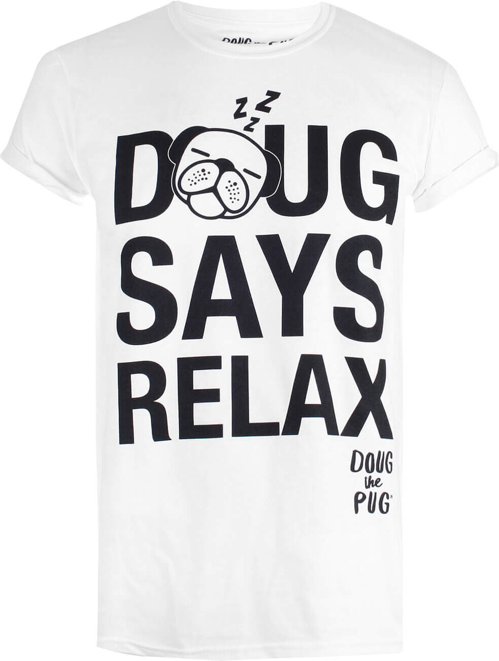 Creative T-shirt Homme Doug The Pug Relax - Blanc - L - Blanc