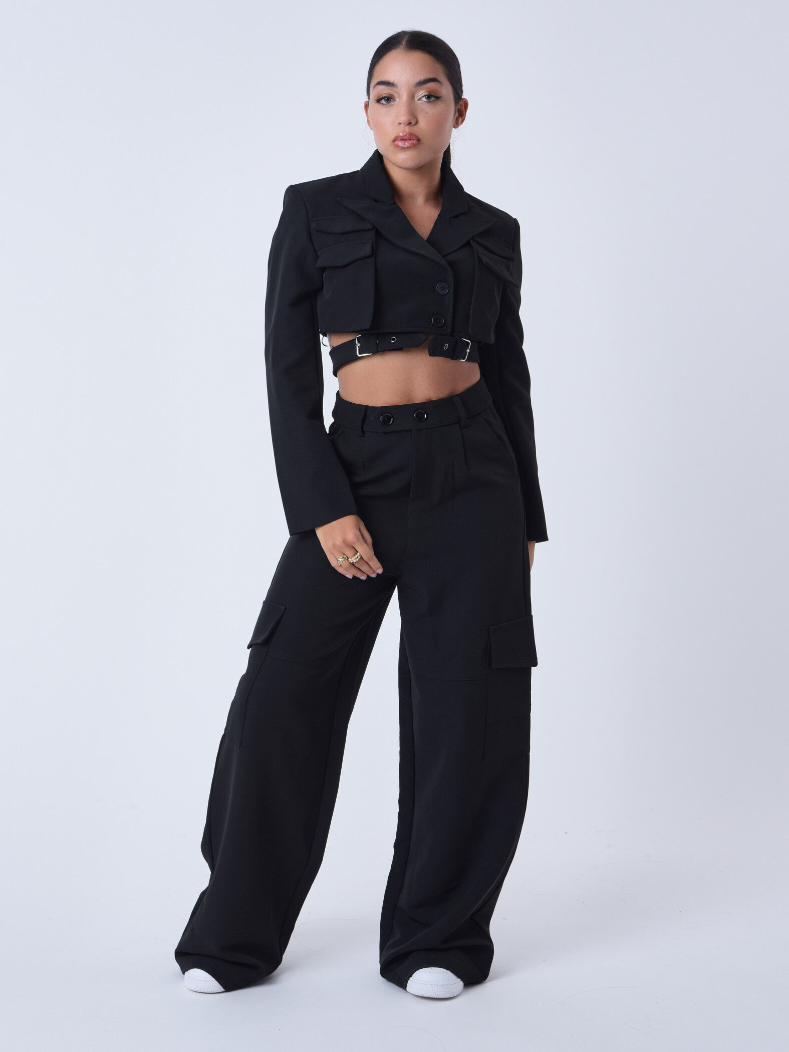 Project X Paris Pantalon tailleur style cargo - Couleur - Noir, Taille - XS