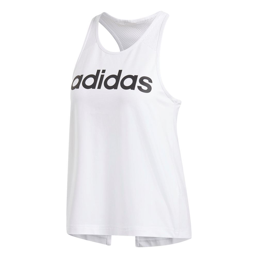 adidas γυναικείο αμάνικο design 2 move logo tank  - white-blak