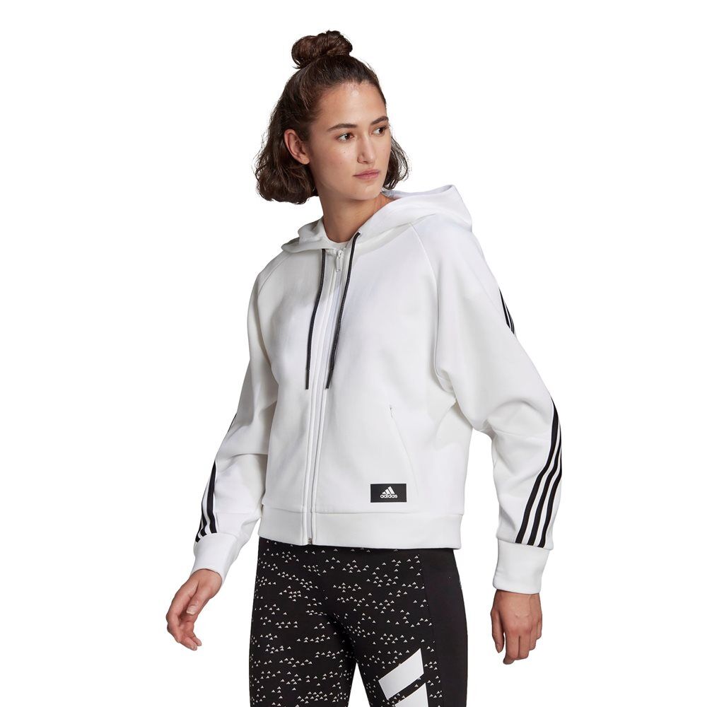 adidas γυναικεία ζακέτα sportswear wrapped 3-stripes  - white-blak
