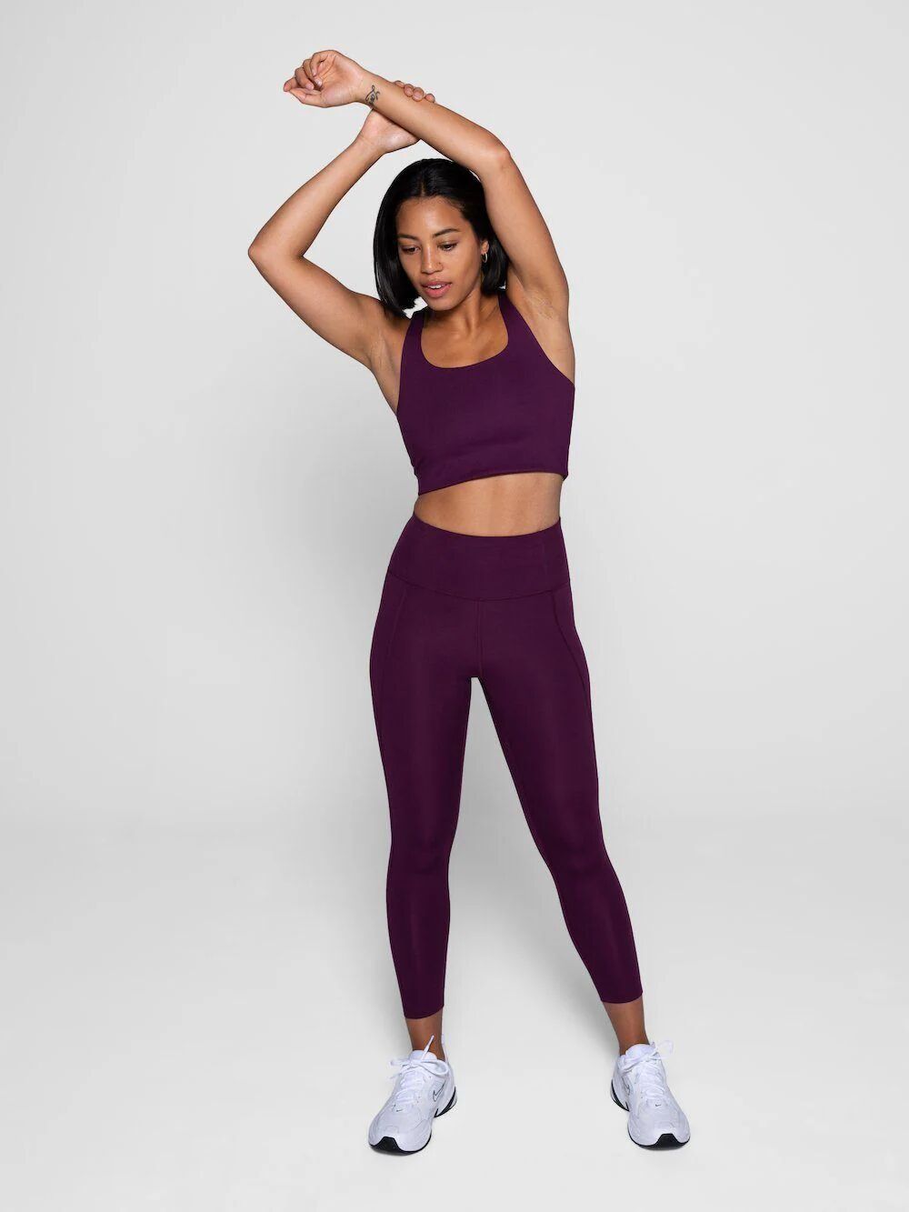 Girlfriend Collective Women's Compressive Legging - Made From Recycled Plastic Bottles, Plum / S / 7/8