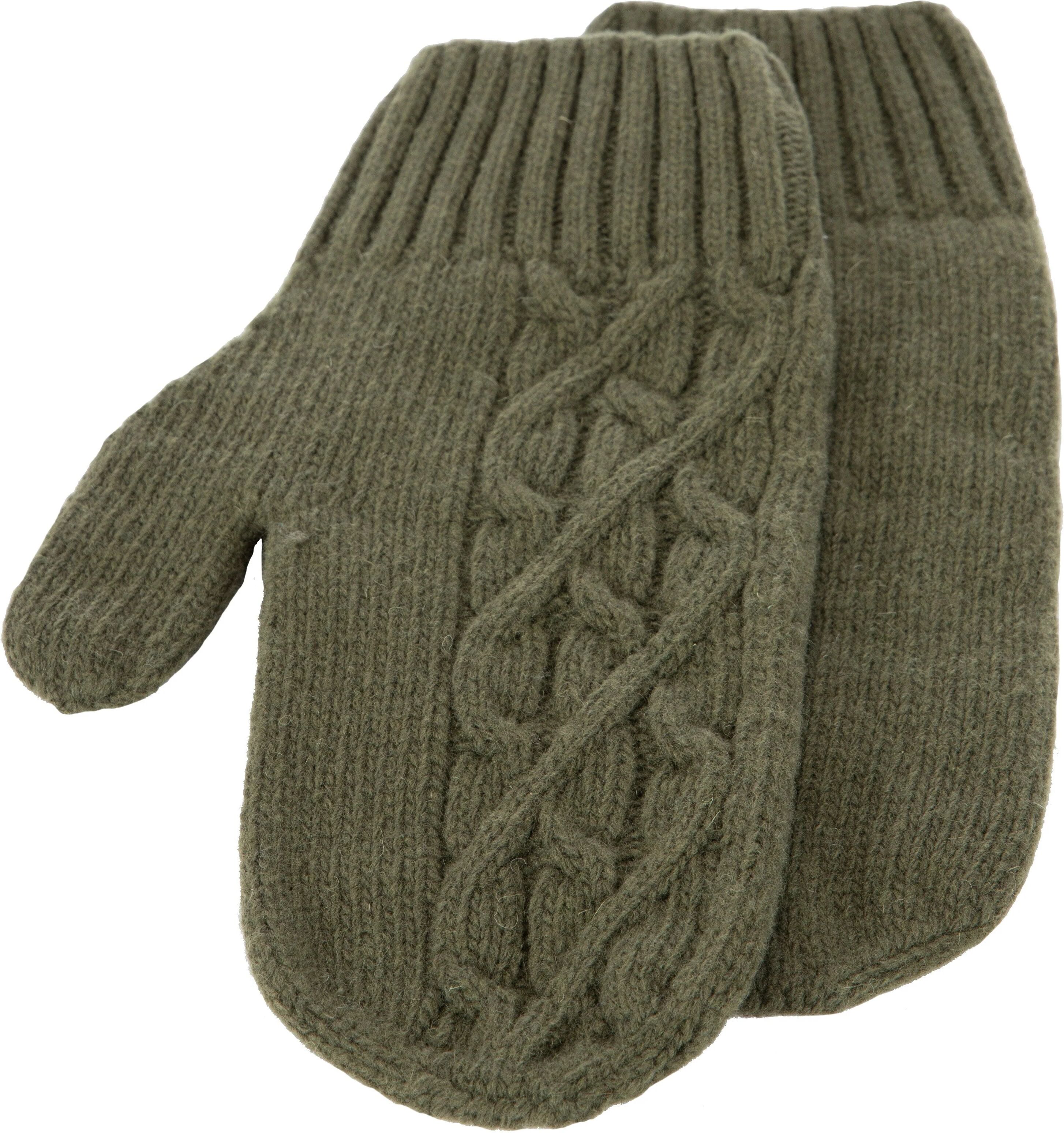 North Outdoor Havu Mittens - 100% Merino Wool - Made in Finland, Olive Green / S