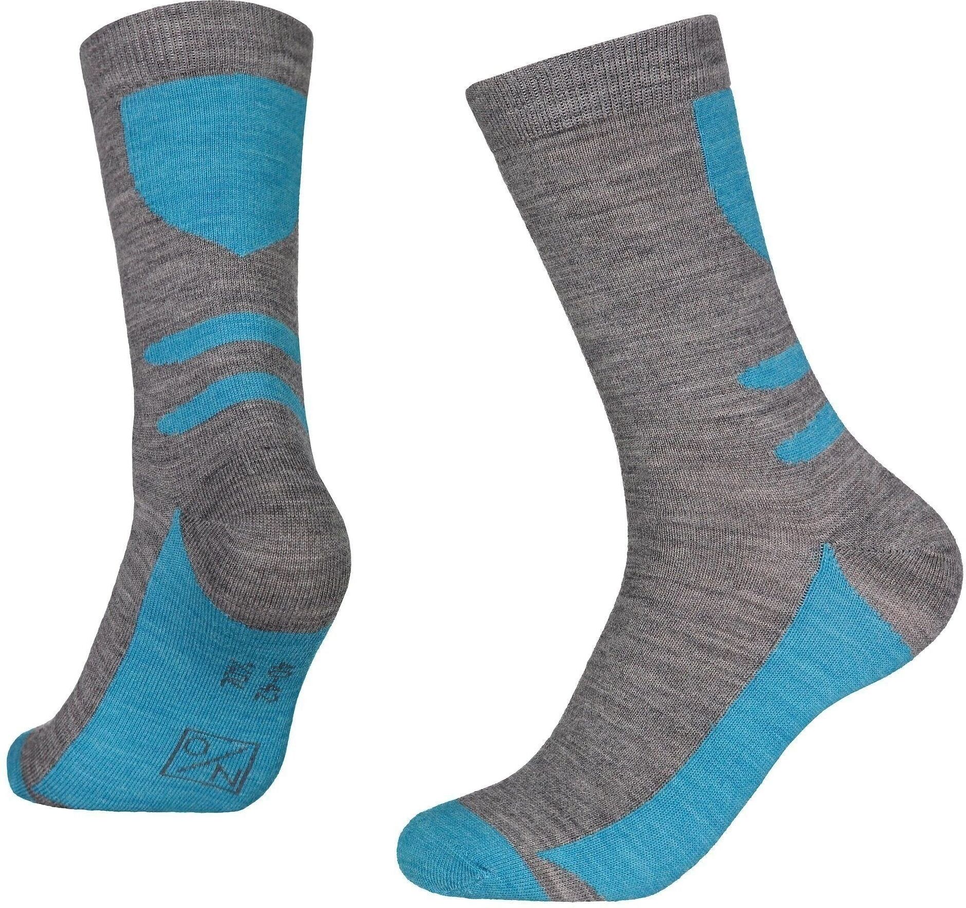 North Outdoor Merino Wool Socks For Sports - Merino 70, Grey/Turquoise / 43-45