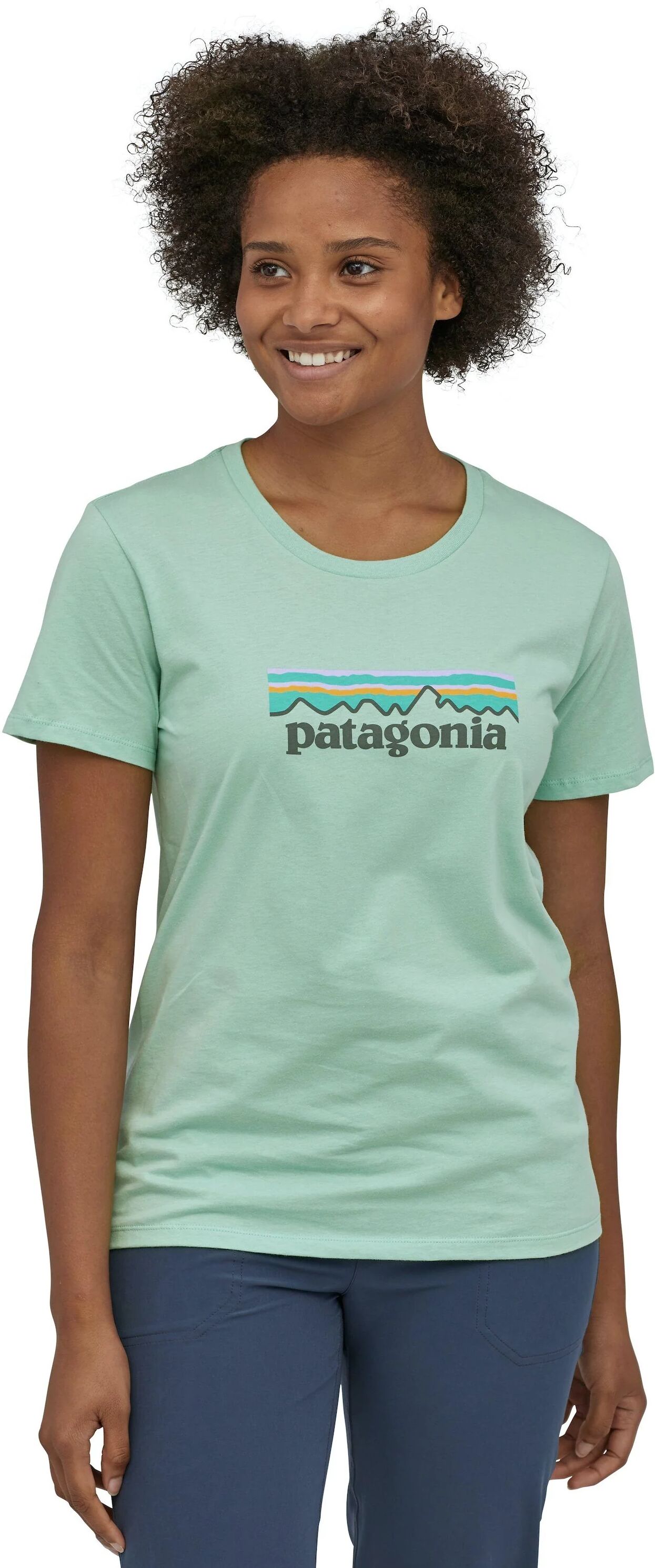 Patagonia Pastel P-6 Logo Organic Cotton Crew T-Shirt - Organic cotton, Gypsum Green / S