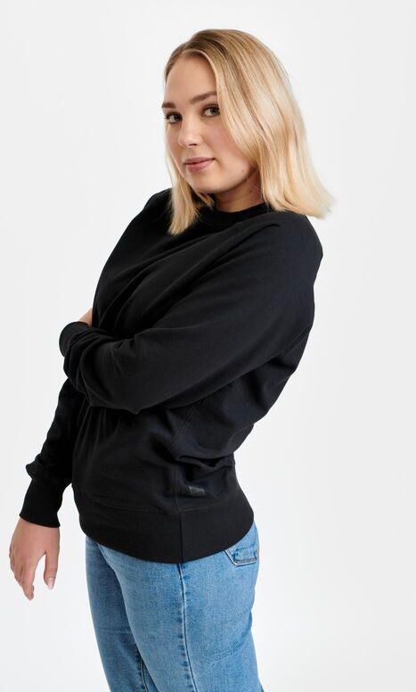 Pure Waste Sweater Raglan Unisex - 100% Recycled Materials, Black / XS