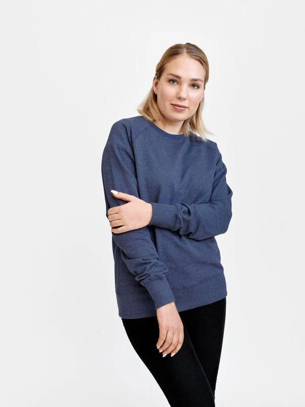 Pure Waste Sweater Raglan Unisex - 100% Recycled Materials, Navy Melange / S