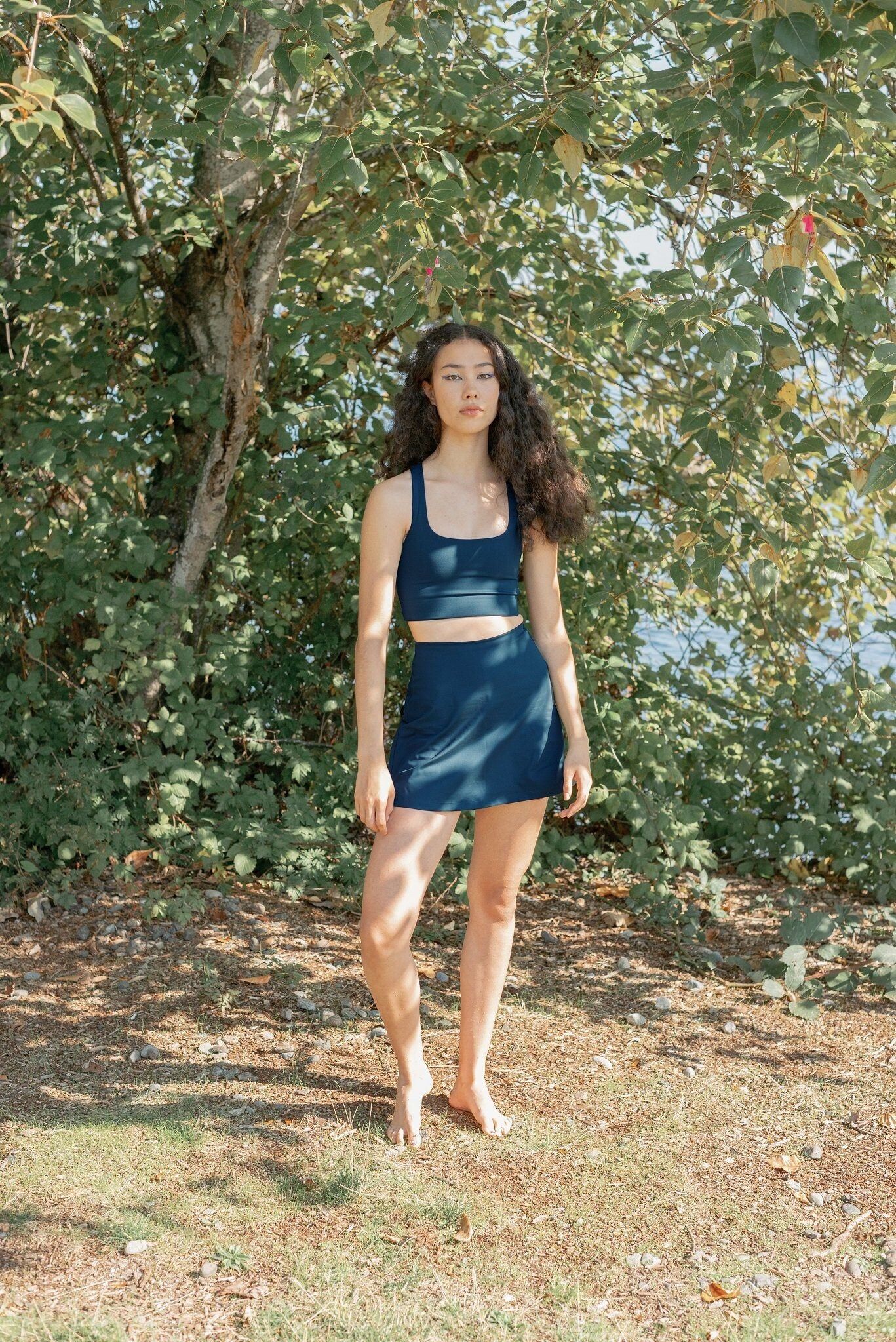 Girlfriend Collective The Skort High-Rise - Made from Recycled Plastic Bottles, Midnight / XL
