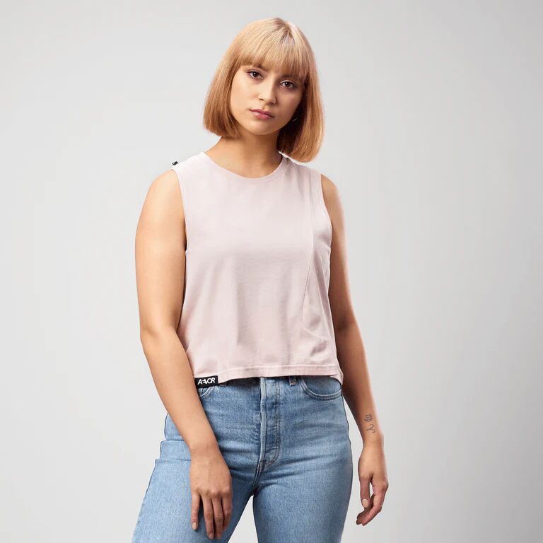 Aevor Women's Crop Top - Organic Cotton, Rose Smoke / L