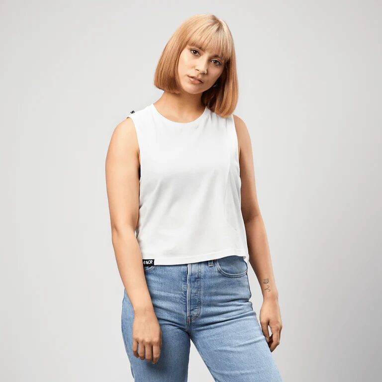 Aevor Women's Crop Top - Organic Cotton, Snow White / XS