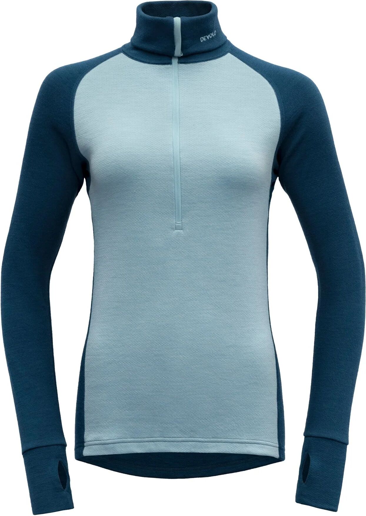 Devold Women's Expedition Zip Neck - Merino Wool, Flood/Cameo / L