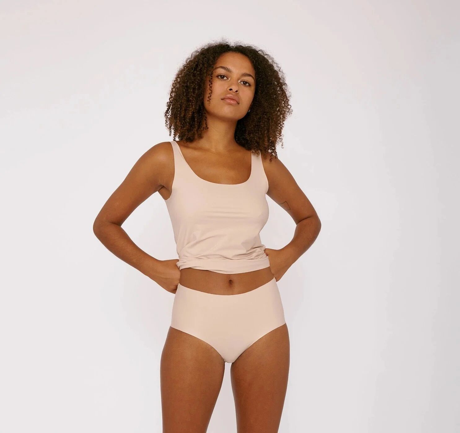 Organic Basics Women's Invisible Cheeky High-Rise 2-pack, Rose Nude / XS