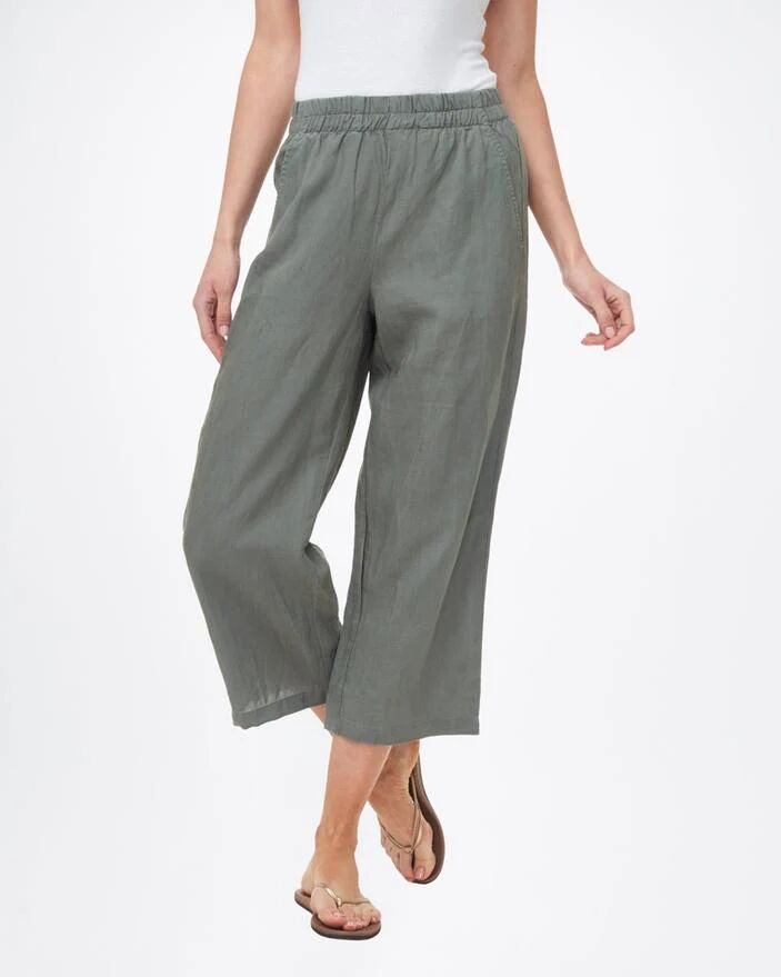 Tentree Women's Linen Billow Pant - Tencel and Linen, Agave Green / L