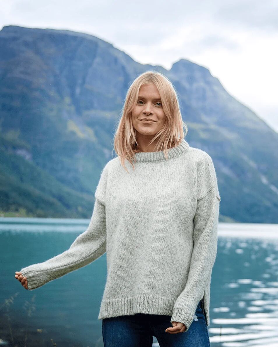 Devold Women's Nansen Split Seam Sweater, Grey Melange / XS