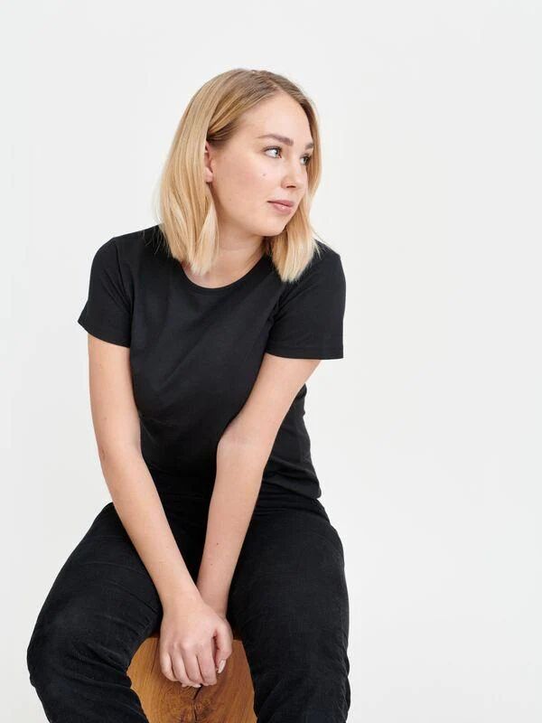 Pure Waste Women's O-neck T-shirt - 100% Recycled Materials, Black / XS