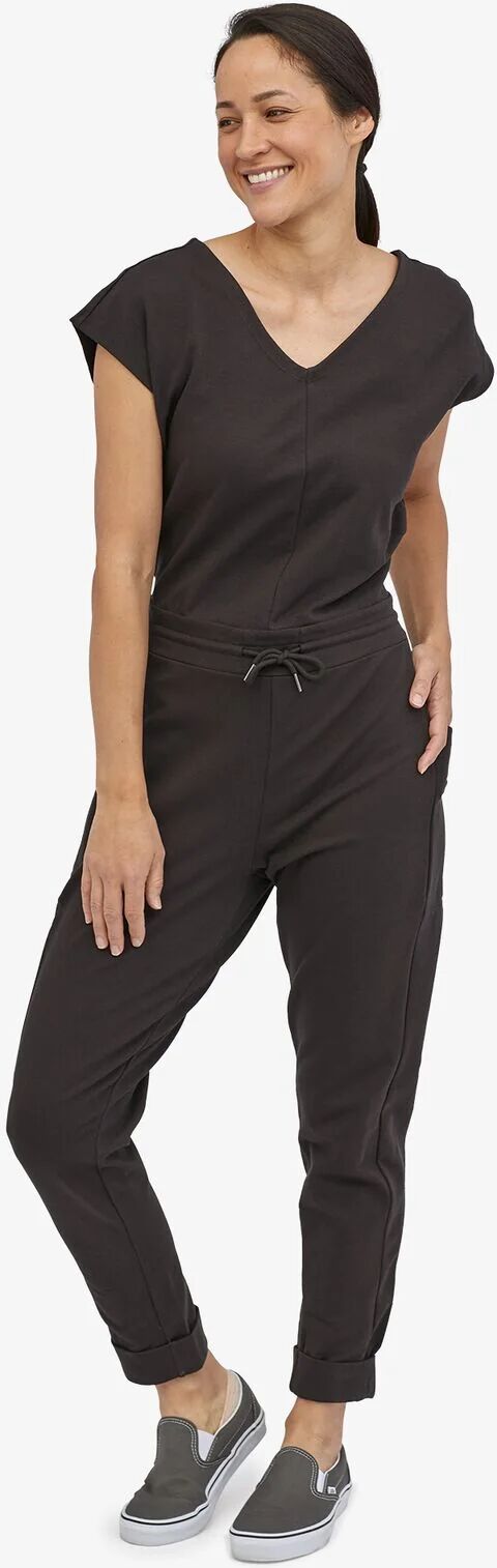 Patagonia Women's Organic Cotton Roaming Jumpsuit, Black / XS