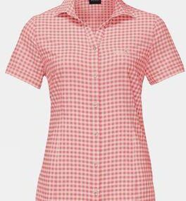 Jack Wolfskin Womens Kepler Shirt Blush Pink Checks Size: (M)