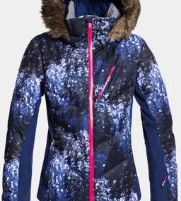 Roxy Womens Snowstorm Plus Jacket Medieval Blue Sparkles Size: (XL)