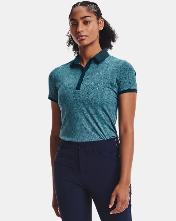 Under Armour Women's UA Zinger Printed Short Sleeve Polo Blue Size: (LG)