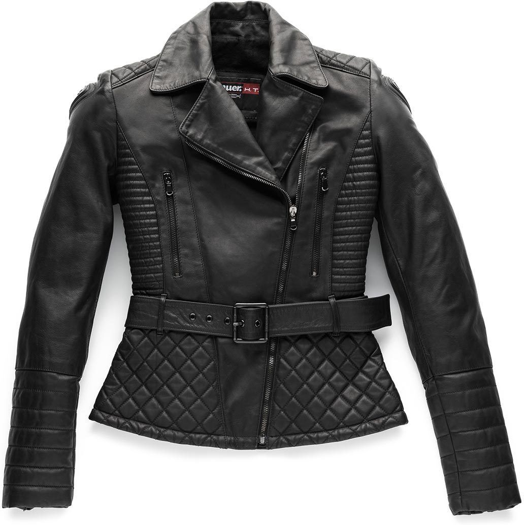 Blauer Trinity Black Ladies Motorcycle Leather Jacket  - Black