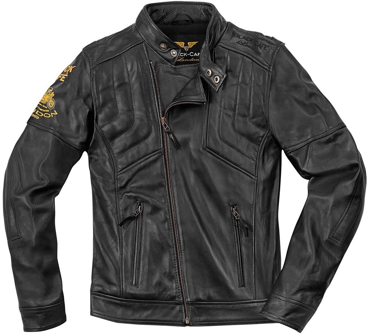 Black-Cafe London Sari Motorcycle Leather Jacket  - Black