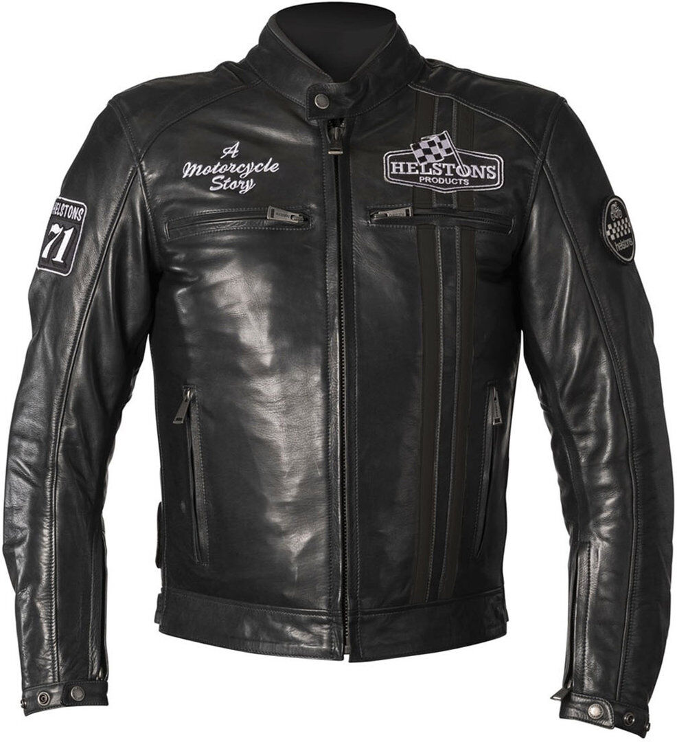 Helstons Indy Motorcycle Leather Jacket  - Black