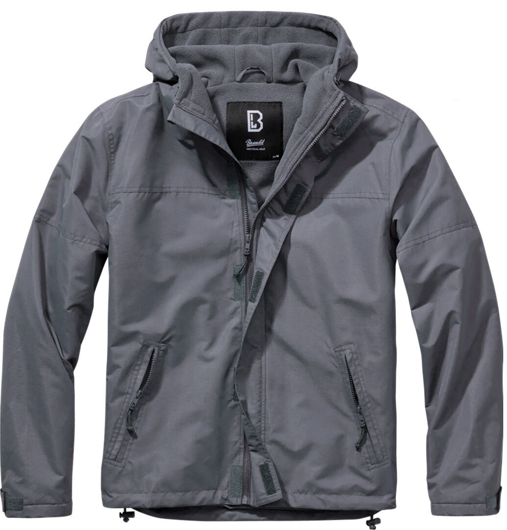 Brandit Windbreaker Frontzip Jacket  - Black Grey